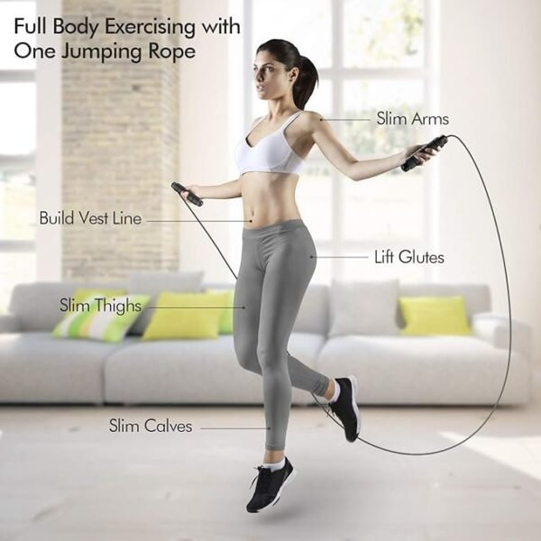 Adjustable Speed Jump Rope - Tangle-Free Cable for Fitness & Home Exercise