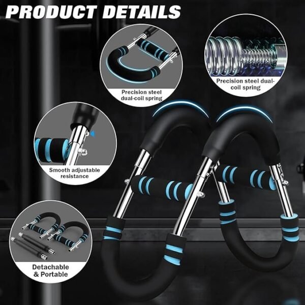 Adjustable Chest & Arm Twister Trainer (65–110lb) – Home Fitness Equipment