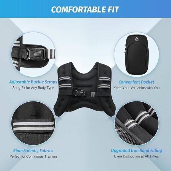 Adjustable Weighted Vest (6–30lb) with Reflective Stripes – For Training & Running